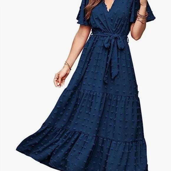 short sleeve denim maxi dress Reagan Denim Maxi Dress in Medium Wash | Color - Medium Wash / 6